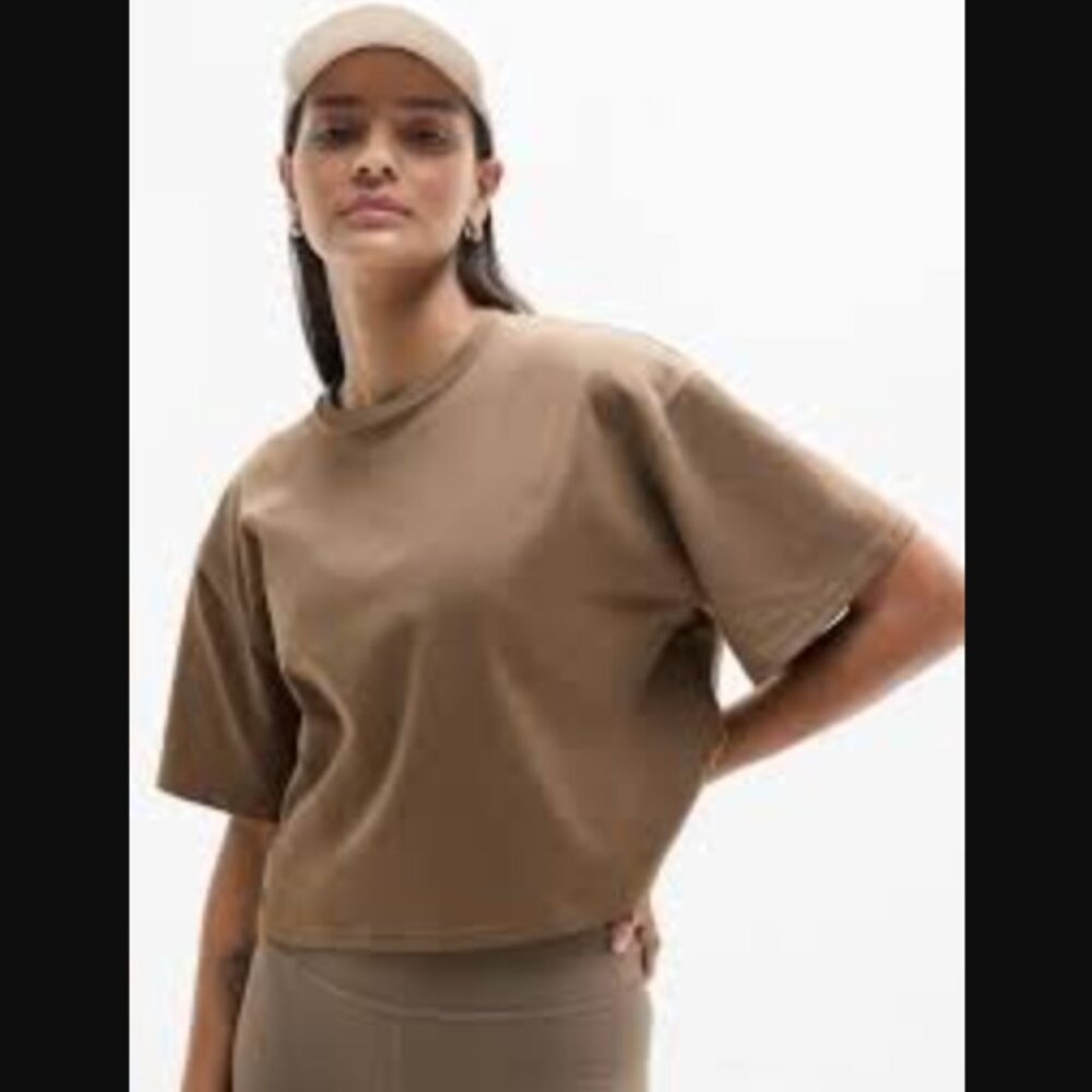 Athleta | True Cotton Crop Tee | Clay | M